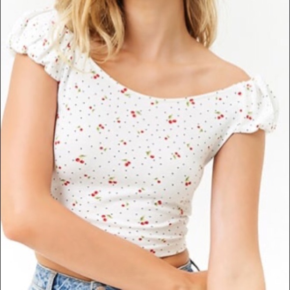 Forever 21 cherry pattern blouse